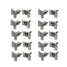 FLEOR 10 Pairs Chrome Guitar String Tree Guide String Retainers with Screws