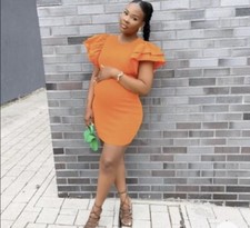 NWT Zara Striped Ruffle Ribbed Dress Size Large