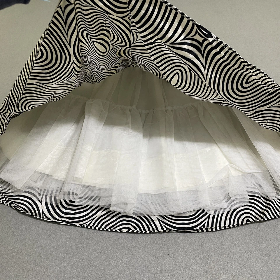 Falda Vintage 100% Seda Burbuja Falda Talla 4 Arte Psicodélico Para Usar Rockabilly Foto 3 de 4