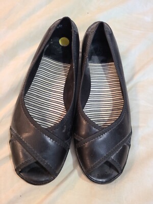 Life Stride Soft System Flex Comfort Shoes  Women's 8.5 Black Flat Heel EUC 