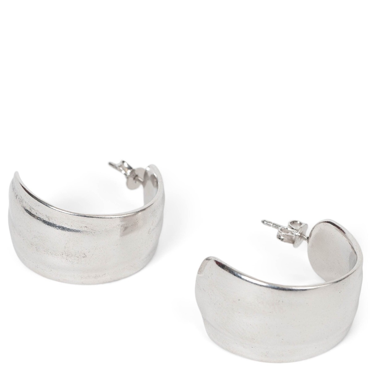 【関税&送料込】Loewe Silver Hoop Earrings Nappa twist earrings in sterling silver Silver - LOEWE