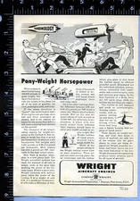 1946 Vintage Magazine Page Ad Curtiss Wright Aircraft Engines