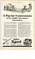 1932 PAPER AD Western Xpert Ammunition Box Skeet Load Heddon's Fish Flesh Lure