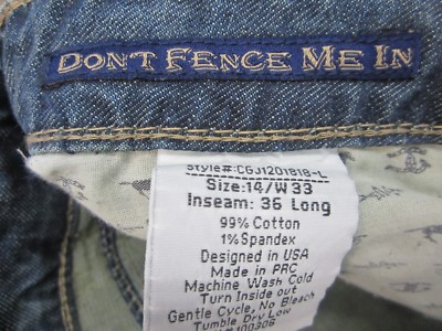 NWT Cowgirl Up Blue Boot Cut Jeans With Vintage Wash 32/34