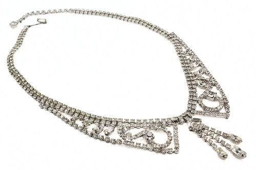 Dazzling Rhinestones Silver Tone Collar Designer High End Choker Necklace