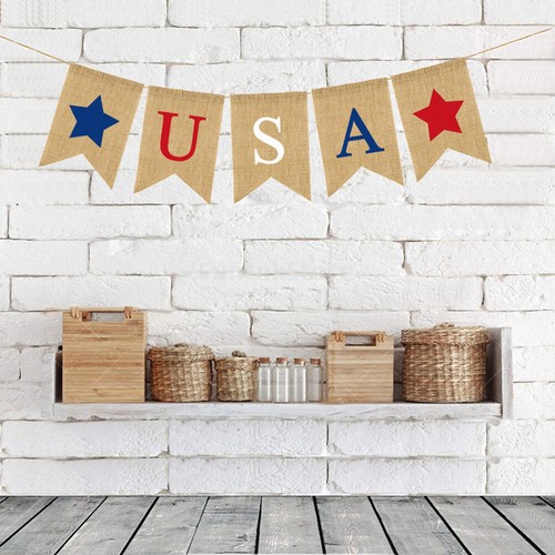 Set of 2 USA Banner Independence Day Decor Decoration American Flag The