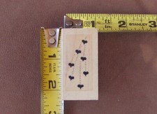 2 x 1" Cascading Hearts Rubber Stamp - Richard Borrow Stamp Productions
