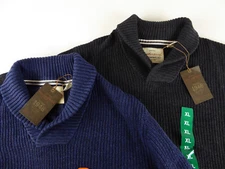 Orig. Weatherproof Vintage 1948 Long Sleeve Shawl Collar Knit Ribbed Sweater NWT