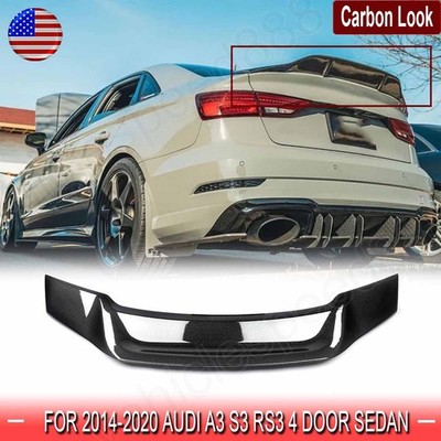 For 2013-2020 Audi A3 S3 RS3 DUCKBILL Rear Trunk Spoiler Wing Carbon Fiber Style