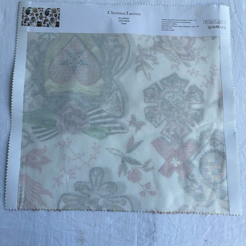 Designer Fabric Sample Christian Lacroix Cocarde Opiat Cotton 15.5 x 14.5 in - Picture 2 of 2