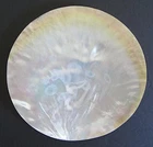 POLISHED MOTHER OF PEARL ROUND PLATE ~ 7 1/2" DIAMETER ~ EXCELLENT COND