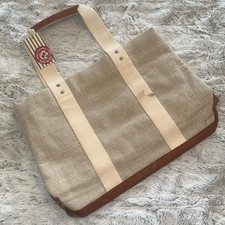 Bath  Body Works Natural Beige Glitter Tote Bag Needs Spot Cleaning 2013 VIP