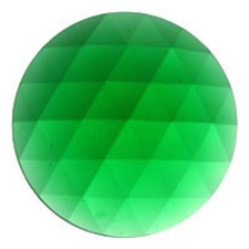 25mm 1 inch Round Green Faceted Glass Jewel Flat Back