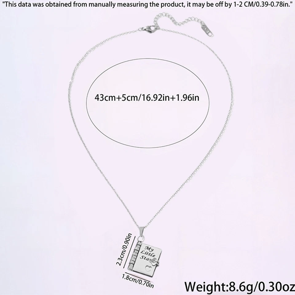 Mein kleines Sternbuch Anhänger Halskette für Tochter Sohn Familie Öffnen Seiten - Bild 3 von 4