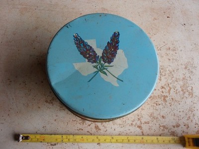 Vintage Empty Tin Can Texas Fruitcake 3'' Tall 6'' Dia.  Lot 26-21