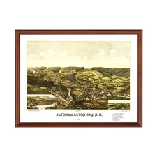 Old Map of Alton, NH 1888 - Vintage Alton New Hampshire Art