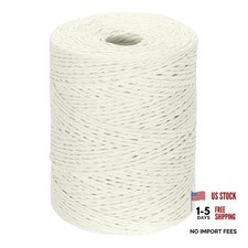 Natural Cotton Raffia Yarn - 328 Yard - Crochet Raffia Paper Ribbon - Milk White