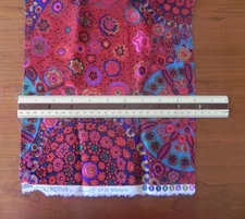 KAFFE FASSETT FREE SPIRIT MILLEFIORE RED FLOWERS & TURQUOISE ON PURPLE 10" X 44