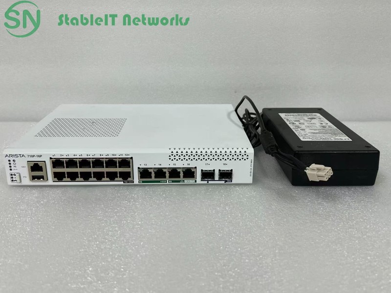 ARISTA CCS-710P-16P 16x1G 2x 5G PoE 2x 10G Switch 710P-16P With 54V Power Adapte