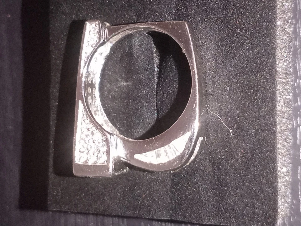 Anillo Baguette Circonita cúbica Corte Princesa Italiano Hecho a Mano SS 925 Talla 10.5-11 Foto 3 de 4