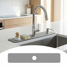 Customizable Kitchen Sink Faucet Mat: 30" Lx5.5 W Splash Guard, Pre-Cut Cente...