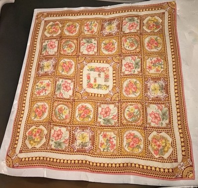 Vintage FENDI Foulard Oversized Luxury Shawl 100% Silk. Made In Italy.  53 x 53 