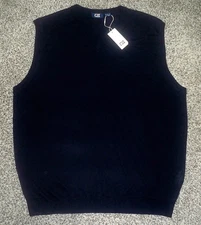 NWT Men's CUTTER & BUCK V-Neck Sweater Vest 2XL NAVY BLUE ~ Merino Wool/Acrylic