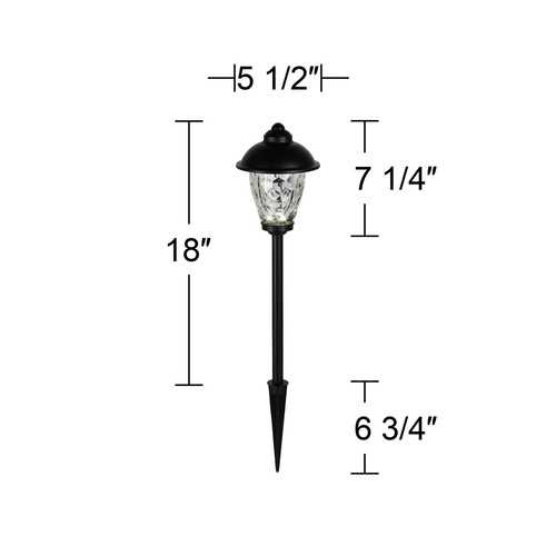 Outdoor Landscape Light Low Voltage Black LED 18" Wavy Clear Glass for Path - Picture 4 of 8