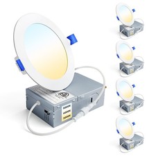 4 Pack 4 Inch LED Recessed Light, Dimmable, 3000K-5000K 3CCT, 750LM High Brig...