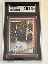 2025 Optic Rated Prospects Roman Anthony Purple Prizm 36 /49 (AU, RC) SGC 10/10