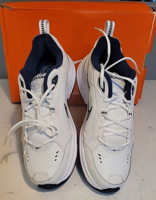 Nike Air Monarch IV 4 White Silver Navy Retro Men Casual Chunky Shoes 415445-102