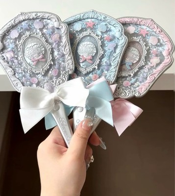 Flower Knows Shell Pearl Mirror Handheld Makeup Mirror Cute Gift Three Colors