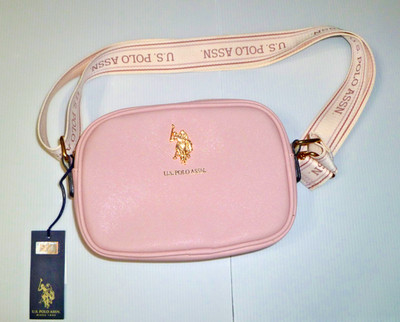 U.S Polo Assn. Crossbody Bag-Blush Pink_Branded Strap-Embossed-Logo