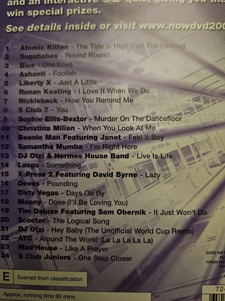 NOW THAT'S WHAT I CALL MUSIC 2003 THE DVD 24 VIDS - Image 3 of 3