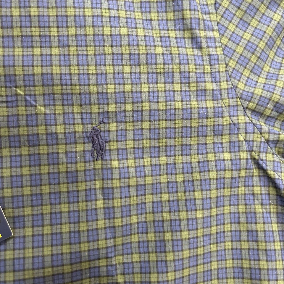 NWT Men's Polo Ralph Lauren  Button Down Shirt Classic Fit Blue Plaid Size M - Image 4 of 4