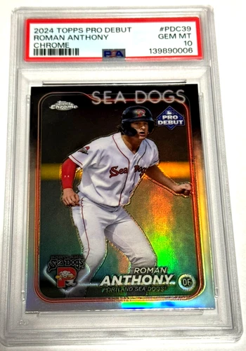 2024 Topps Pro Debut Roman Anthony Chrome #PDC39 PSA 10 Gem Mint Pop 39 Sea Dogs