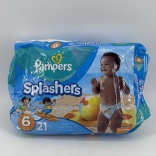 PAMPERS Splashers Disposable Swim Diapers Dora  Diego Sz 6 37 Lbs Qty 21 NEW