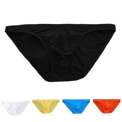 Atmungsaktiv Eis Seide Herren Unterwäsche Low Waist Bequem Beutel Slip Nylon