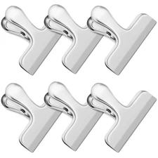 6 Pack Stainless Steel Chip Clips for Food Air Tight Seal Kitchen Home Office