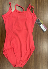 So Danca Leotard Womens Petite Coral Pink Camisole Double Strap Tiler Peck TP51