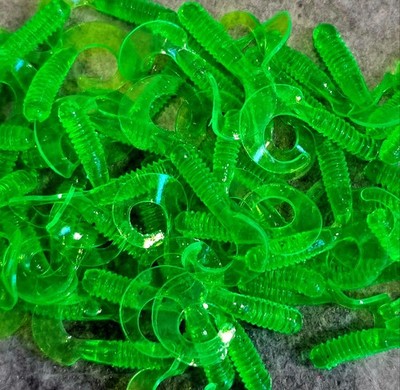 (20) Kingfisher Tackle Stumpy Grub 3/4'' Ribbed Curly Tail Soft Plastic Panfish