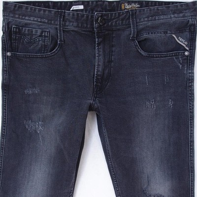 Herren Jeans Replay M914 ANBASS Stretch Slim Tapered Grau W33 W34 L32
