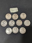 Lot 10 Silver Walking Liberty Half Dollar 90% Silver