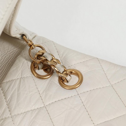 Chanel Single Flap White Patent Leather Shoulder Bag Authentic - Picture 22 of 24