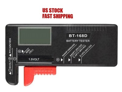 BT-168D Universal Digital Battery Tester LCD AA AAA C D 9V Button Cell Checker