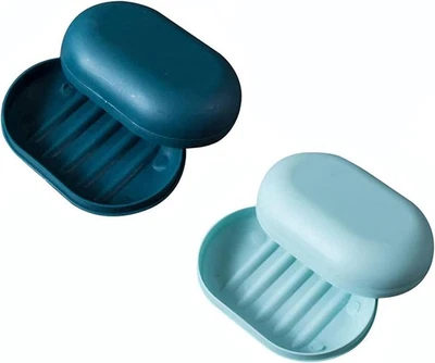 SOFTCUTELEE Soap Dish with Lid Travel Soap Case Soap Bar Travel Soap Leakproof Soap Box Con