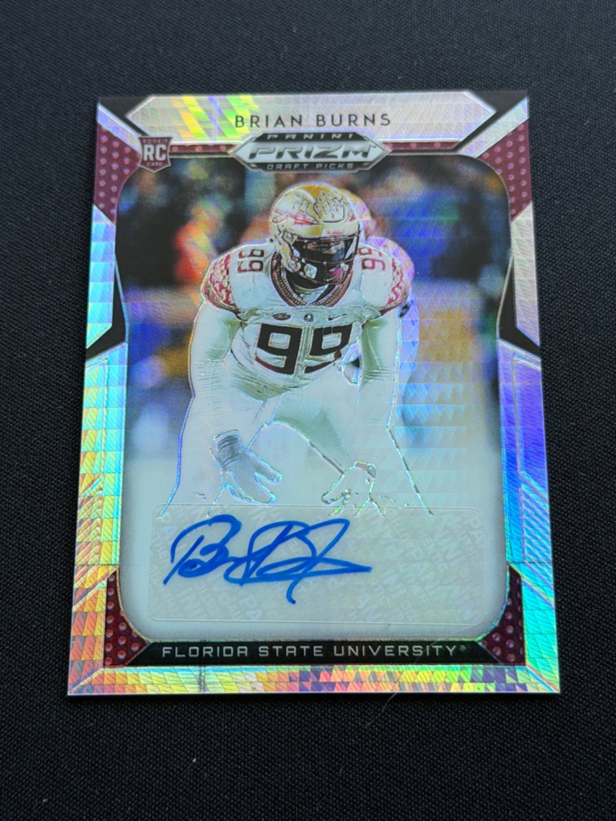 Brian Burns Panini Prizm Draft Picks #208 Autograph-Hyper