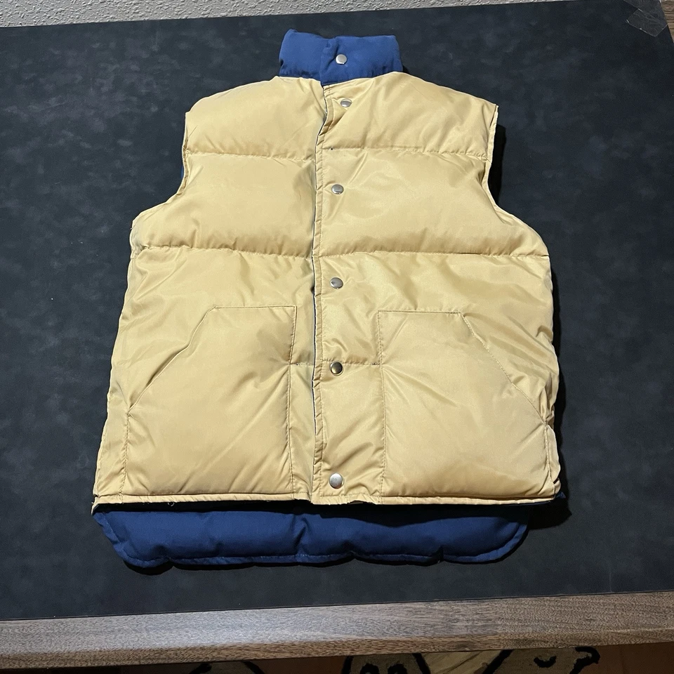 Bloomingdale's Vintage Plumón Chaqueta Puffer Chaleco Reversible Caminata Nuptse Foto 2 de 4