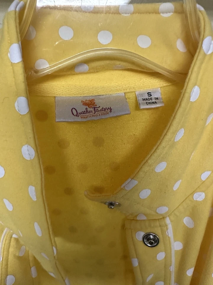 Quacker Factory Women’s Yellow Polka Dot Jacket With Snaps Size S - Image 3 of 3