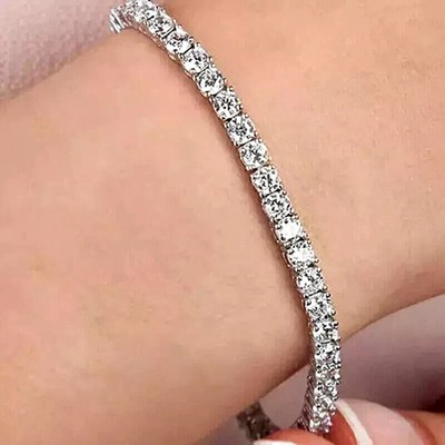 5,00 ct 14k Weißgold plattiert Rundschliff VVS1 Moissanit Damen Tennis Armband